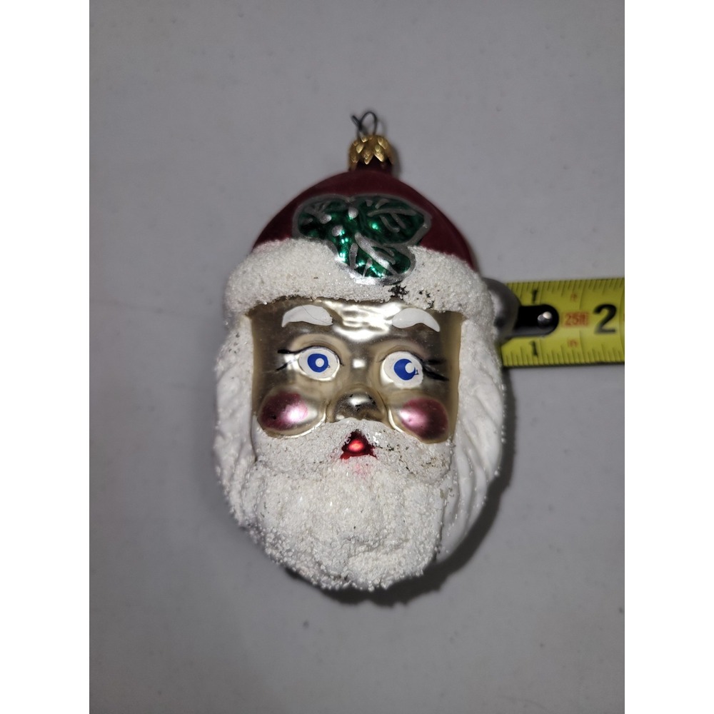 Vintage Santa Ornament Handpainted Glass Radko Like‎